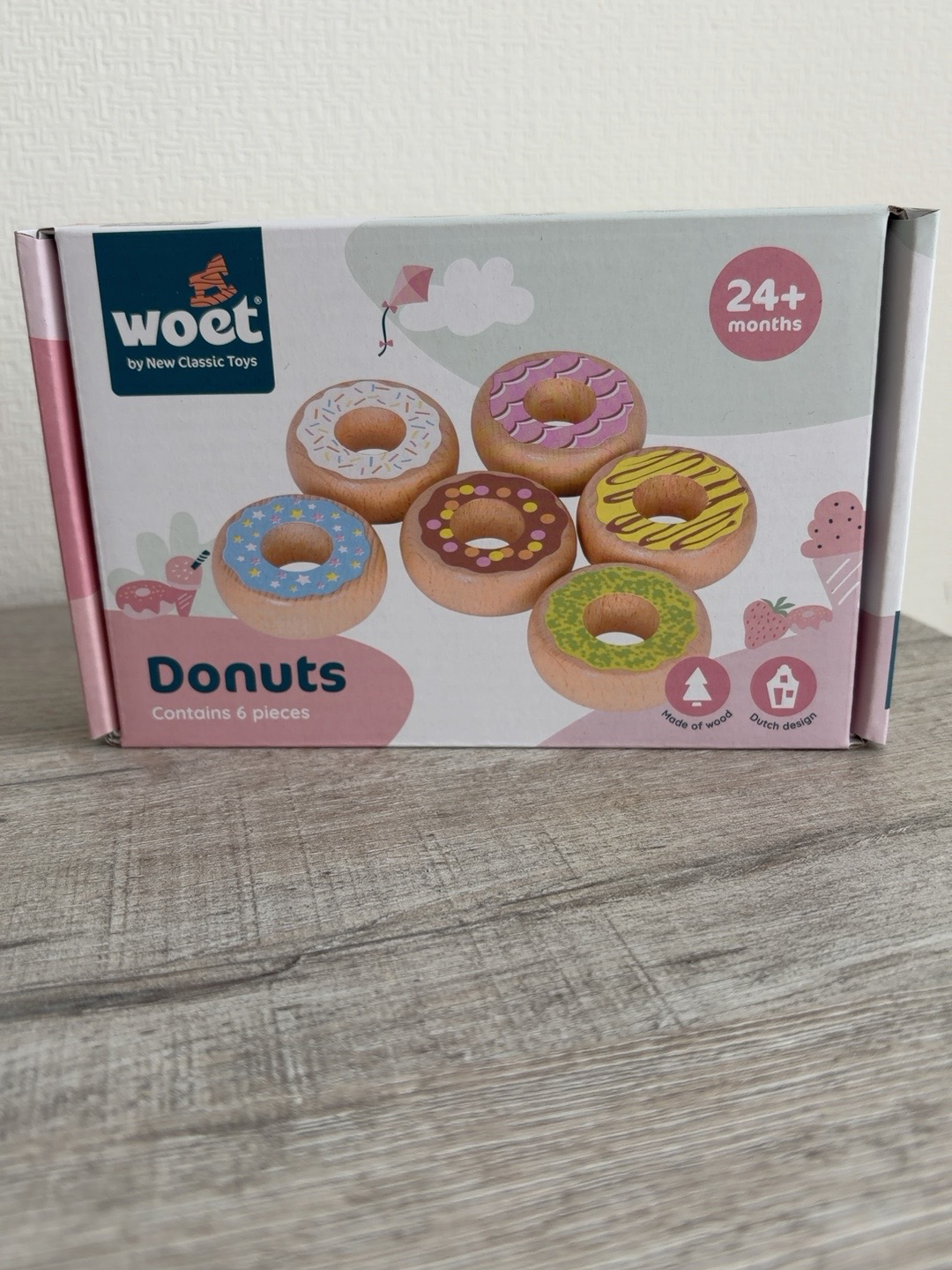 Houten Donut Set – 6 stuks 🍩
