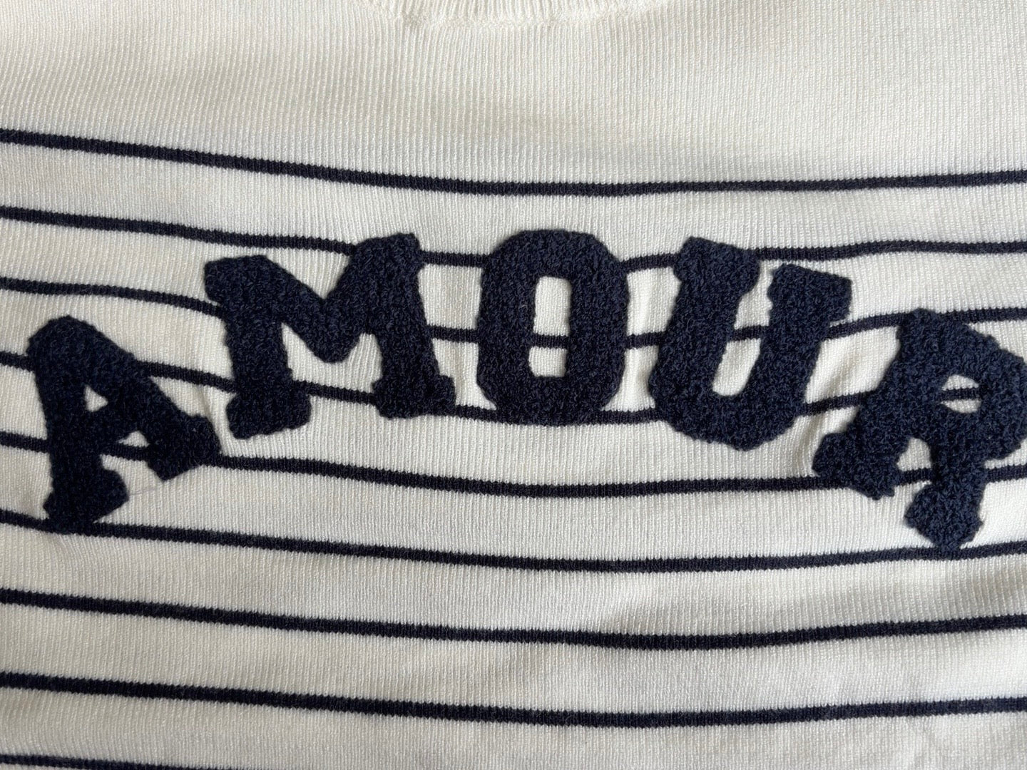 Amour gestreepte trui - crème/blauw