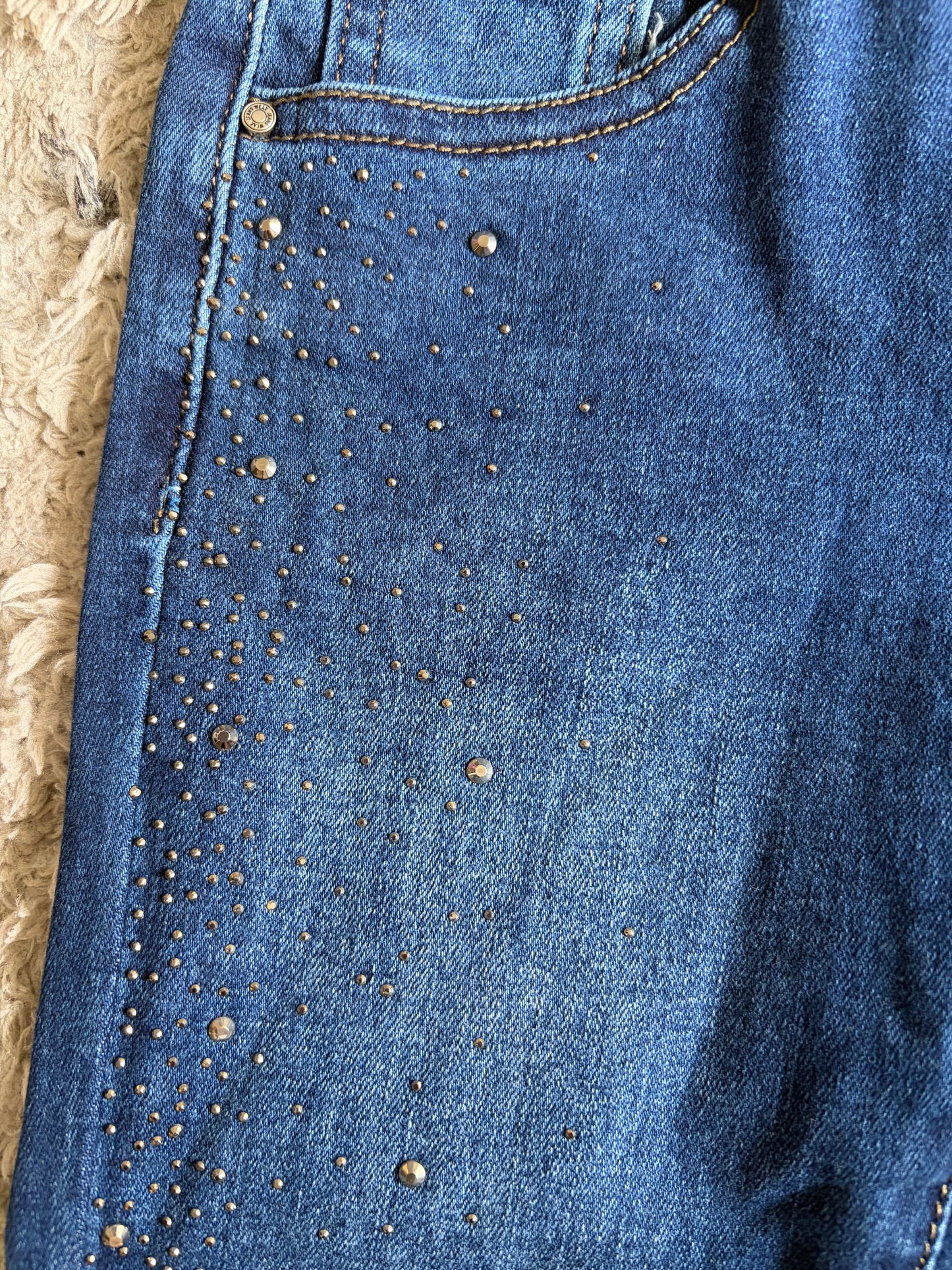Jeans met studs details - Blauw