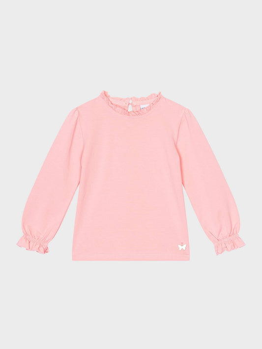 Roze top met vlinder detail 